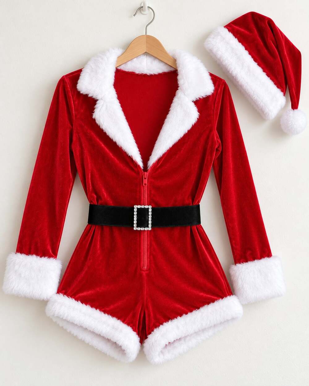 Music Legs Stunning Christmas Santa Romper Size XS Red
